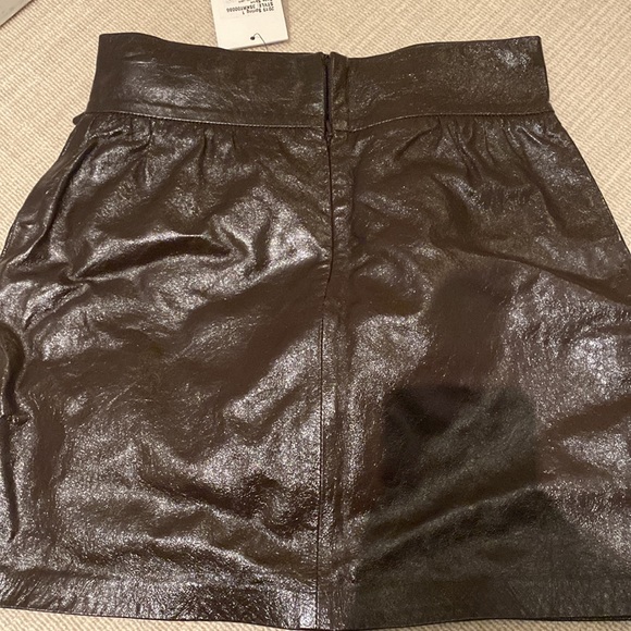 A.L.C. Brown leather skirt with tie at waistband - Picture 5 of 5